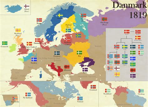 An Old Map Shows The Countries In Different Colors