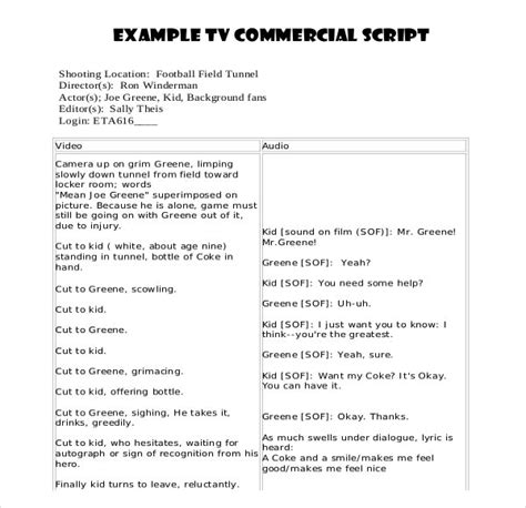 Script Writing Template 8 Free Word Pdf Documents
