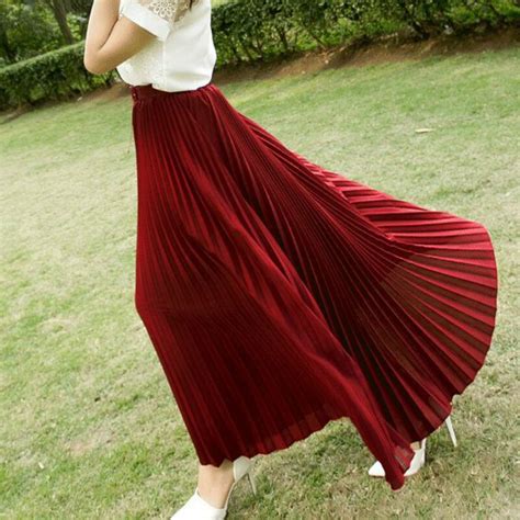 Korean Style Big Swing Maxi Skirts Womens Summer Jupe High Waist Best
