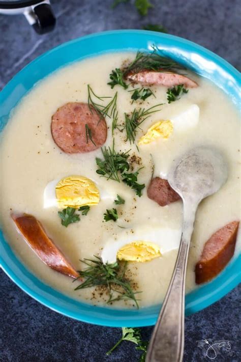 All polish foods listed below constitute a typical polish menu even today. Polish White Borscht Easter Breakfast Soup - Bialy Barszcz #Borscht #easter recipes dinner # ...