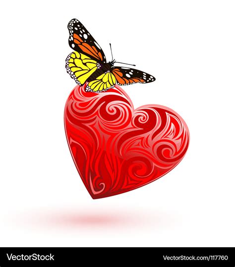 Heart And Butterfly Royalty Free Vector Image Vectorstock