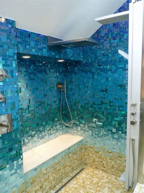 Pixilated Bathroom Design Made With Custom Mosaic Tile