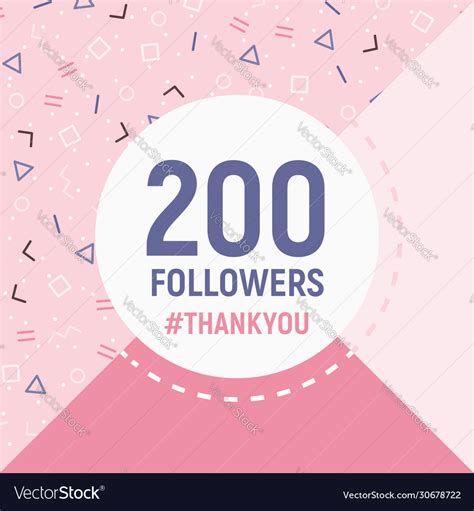 200 Followers Thank You Card Social Network Banner