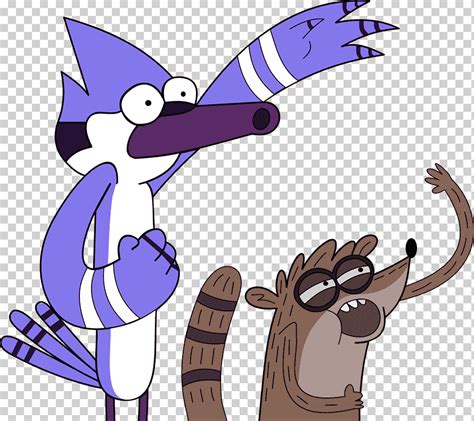 Two Cartoon Characters Illustrations Regular Show Mordecai And Rigby