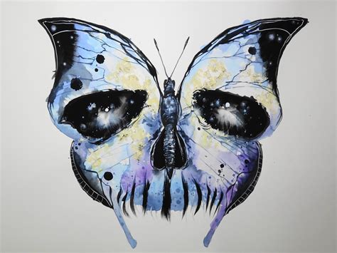 Skull X Butterfly Skull Art Skull Butterfly Tattoo Dark Paintings
