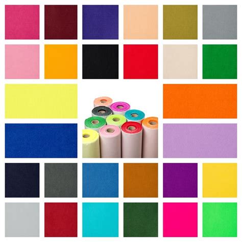 Sticky Back Adhesive Felt Fabric By The Metre Or 5m Roll 48 Colours