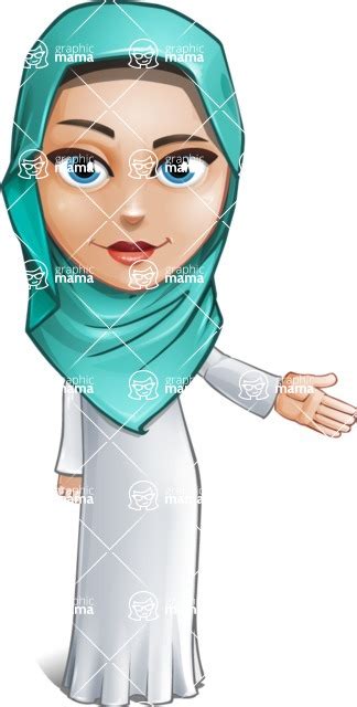 Cute Muslim Girl Cartoon Vector Character Aka Aida The Graceful Show Graphicmama