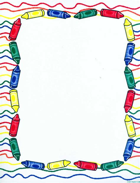 8 X 10 Crayon Frame Baby Cartoon Drawing Clip Art Borders Border