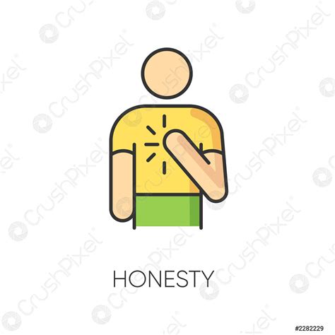 Honesty Rgb Color Icon Truthfulness Sincerity And Credence Symbol