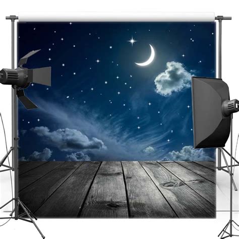 Night Sky Vinyl Photography Background For Baby New Moon New Material