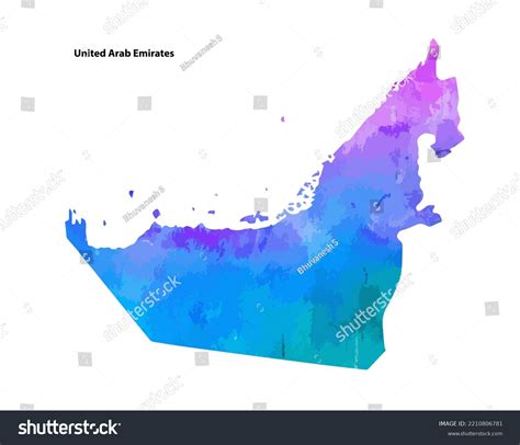 Colourful Watercolour Map Design Country United Stock Vector Royalty