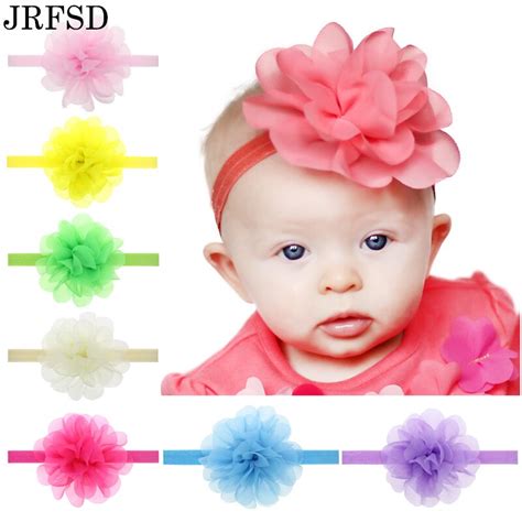 Jrfsd A Cute Baby Girl Hairbands Chiffon Flower Headband For Women