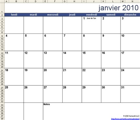 Exemple Calendrier Word