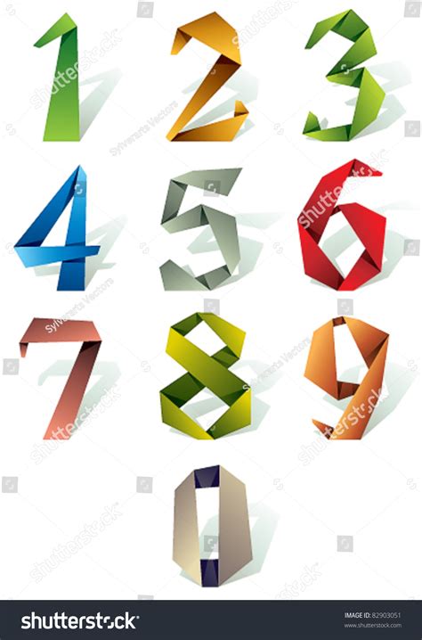 Origami Style Numbers Set Stock Vector Royalty Free 82903051
