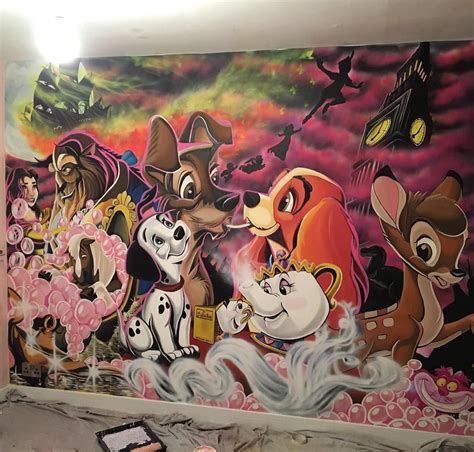 This Artist Dad Painted A Huge Disney Mural For His Daughters Dream