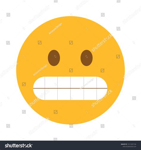 Grimacing Teeth Emoji Face Vector Stock Vector Royalty Free