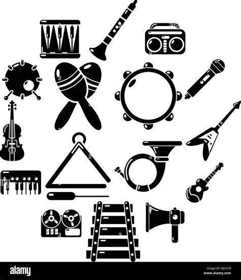Musical Instruments Icons Set Simple Style Stock Vector Image And Art
