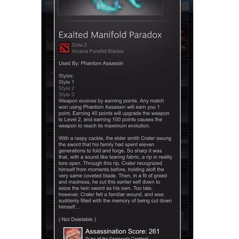 Dota Phantom Assassin Arcana Exalted Manifold Paradox Style