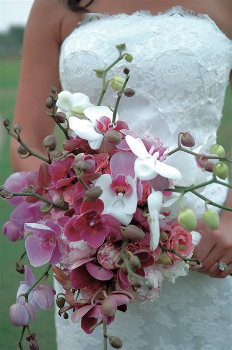 Bouquets Photos Bright Pink And White Orchid Bridal Bouquet Inside Weddings