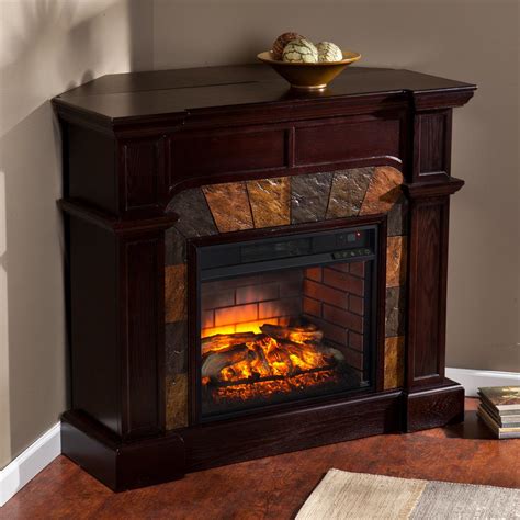Glen Cove 455 In W Faux Stone Corner Infrared Electric Fireplace In