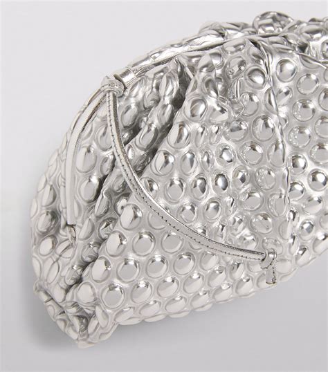 Womens Bottega Veneta Silver Mini Metallic Pouch Clutch Bag Harrods Uk
