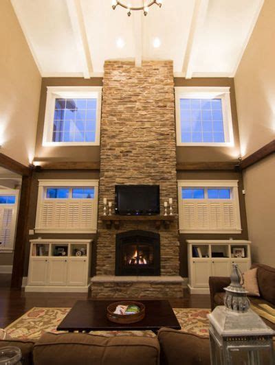Two Story Stone Fireplace Ideas Fireplace Remodel Traditional
