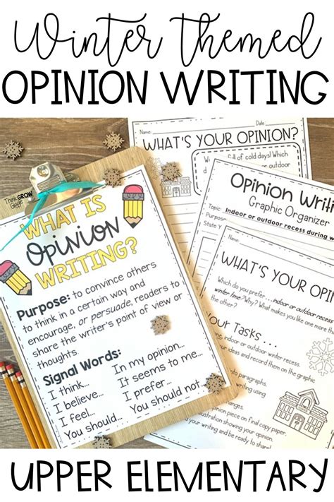 Winter Opinion Writing Prompts | Opinion writing, Opinion 