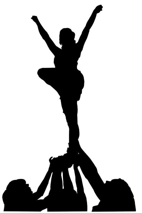 Cheerleader Stunt Silhouette at GetDrawings | Free download