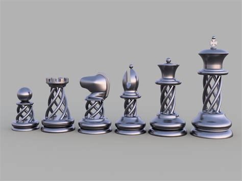 Spiral Chess Set Stl Files Etsy Uk