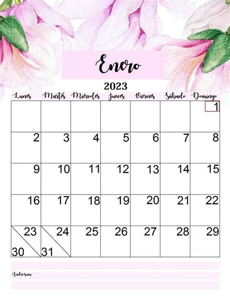 Calendario 2023 Floral Rosa Templates By Canva Artofit