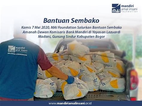 Mai Foundation Salurkan Sembako Amanah Dewan Komisaris Bank Mandiri