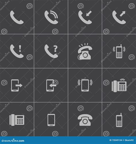 Vector Black Telephone Icons Set Stock Illustration Illustration Of