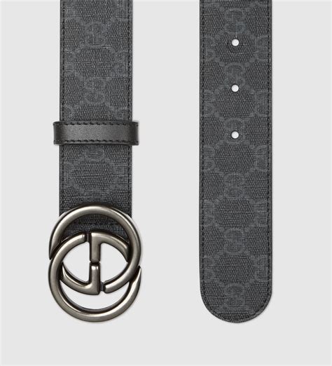 Lyst Gucci Gg Supreme Canvas Belt With Interlocking G Buckle In Black