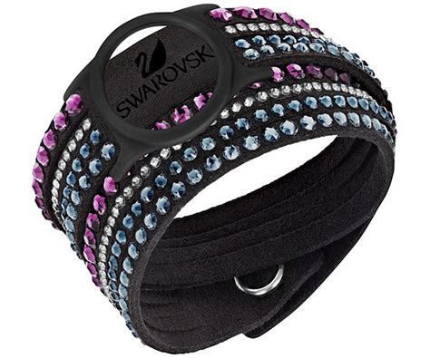 Swarovski Slake Deluxe Activity Crystal Bracelet Carrier Violet Acier