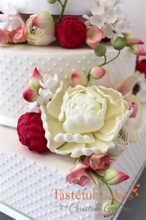 A Fresh Floral Wedding Cake Tasteful Cakes By Christina Georgiou