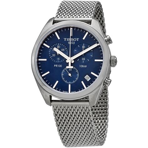 Tissot Pr 100 Chronograph Quartz Blue Dial Mens Watch T10141711041