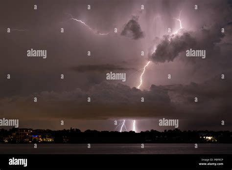Thunder And Lightning Over Indian Rocks Beach Stock Photo Alamy