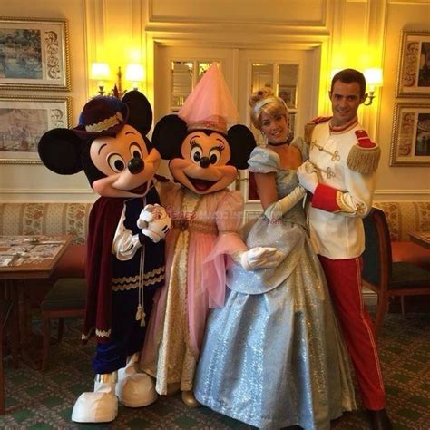 Mickey Mouse And Minnie Mouse With Cinderella And Prince Charming Disney