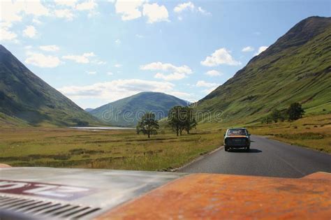 Scottish Highlands Landscape In Summer Road In The Valley Stock