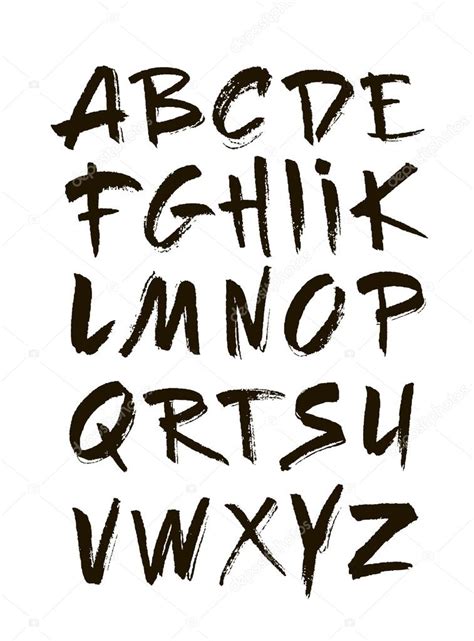 Hand Drawn Alphabet In Retro Style Abc For Your Design Letters Of The