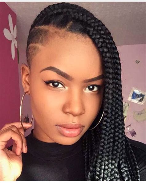 Nice Shaved Side Hairstyles Box Braids Hairstyles Cool Hairstyles