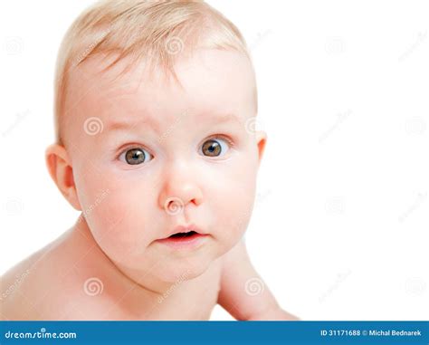 Cute Baby With Surprised Face Expression Stock Photography