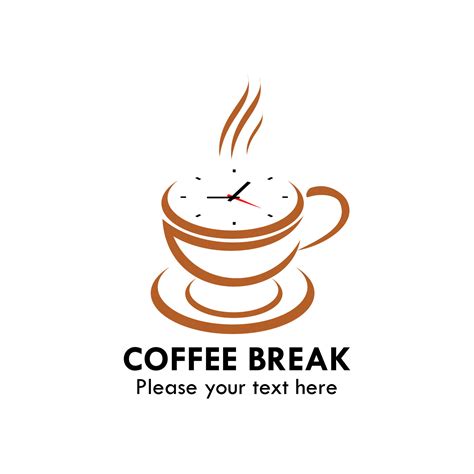 Coffee Break Logo Design Template Illustration There Are Time And