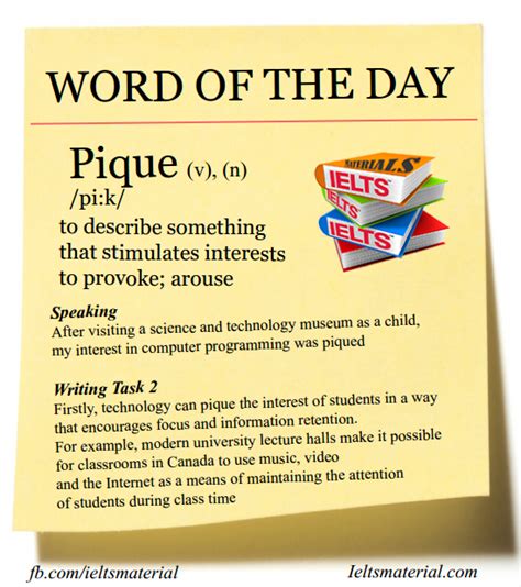 Pique Word Of The Day For Speaking And Writing Task 2
