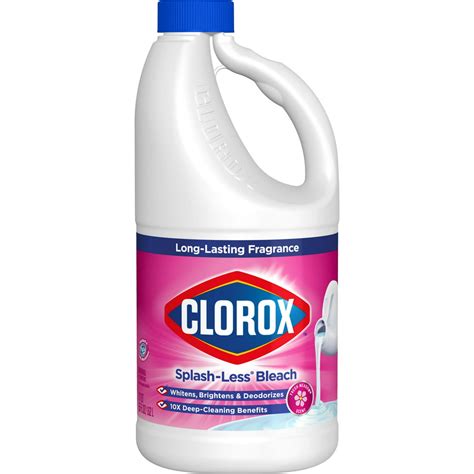 Clorox Splash Less Liquid Bleach Fresh Meadow Scent 55 Oz Bottle