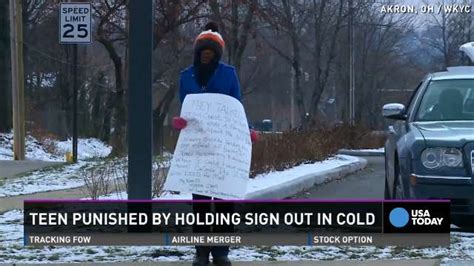 Teen Forced To Hold Jesus Sign In Cold As Punishment