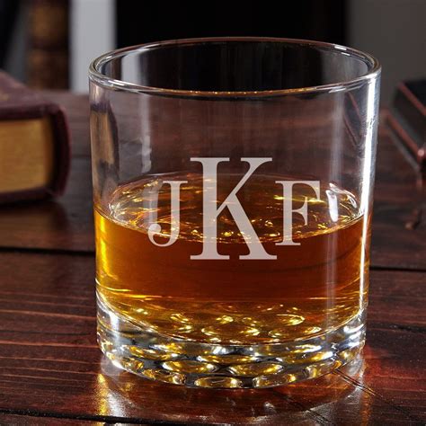 Buckman Classic Monogram Whiskey Glass Personalized Whiskey Glass Engraved Whiskey Glass