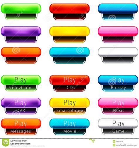 Play Pill Shaped Button Set Royalty Free Stock Image Image 23483036