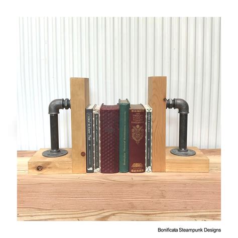 Steampunk Bookends Rustic Farmhouse Industrial Pipe Etsy