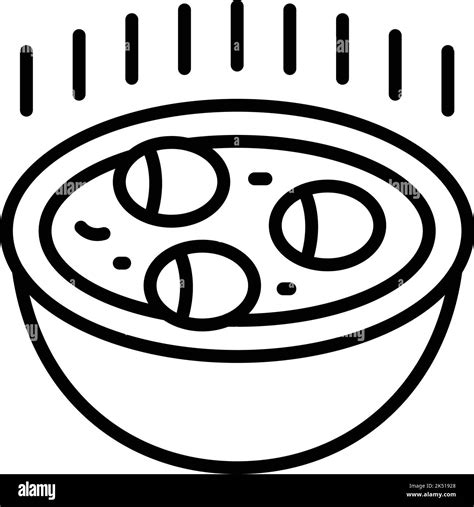 Hot Soup Icon Outline Vector Dish Plate Food Caribbean Stock Vector Image And Art Alamy